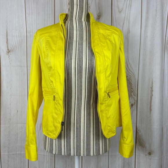 Jones New York Jacket Long Sleeve Stretch Lightweight Yellow Size X-Small Petite - Picture 4 of 13